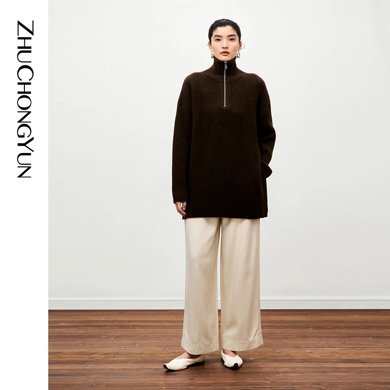 ZHUCHONGYUN冬新款休闲简约毛针织衫C1CX3878M