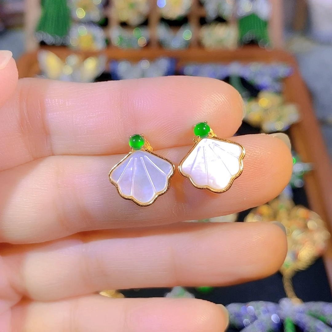 吊坠(不含链)银S925镶嵌翡翠