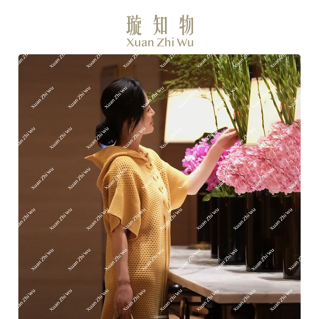 枫丹白露连衣裙 法式复古优雅连帽连衣裙王璇原创设计