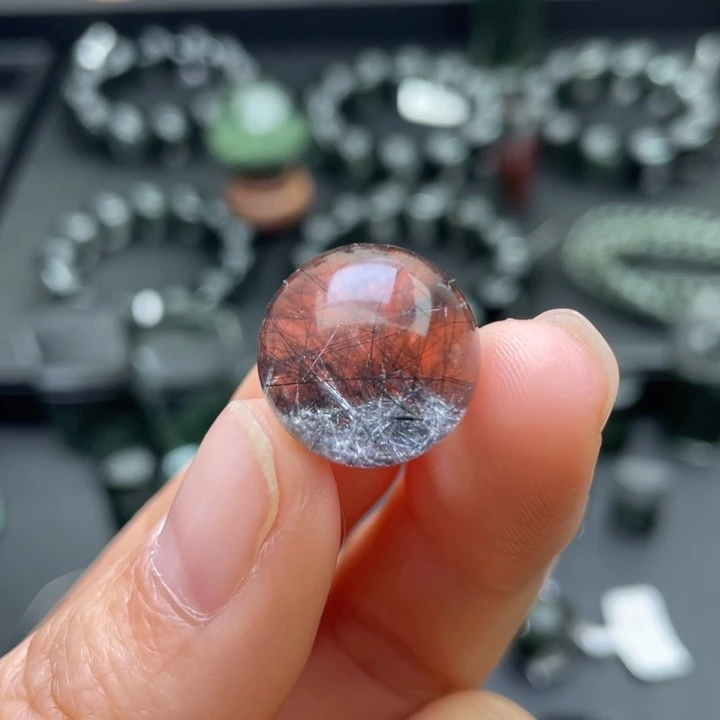 水晶未镶嵌吊坠(不含链)黑发晶单珠