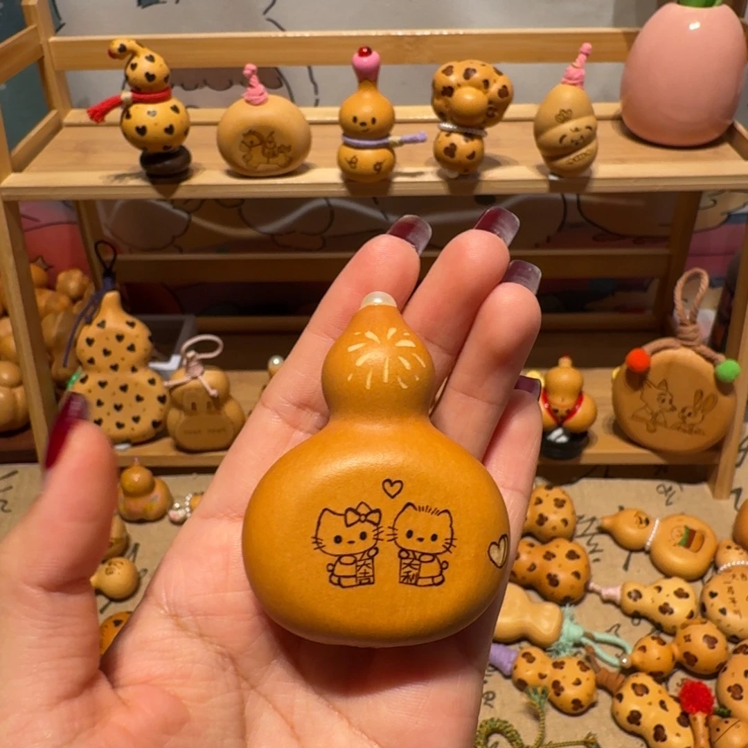 木夹扁葫芦 烙画雕刻 kityy