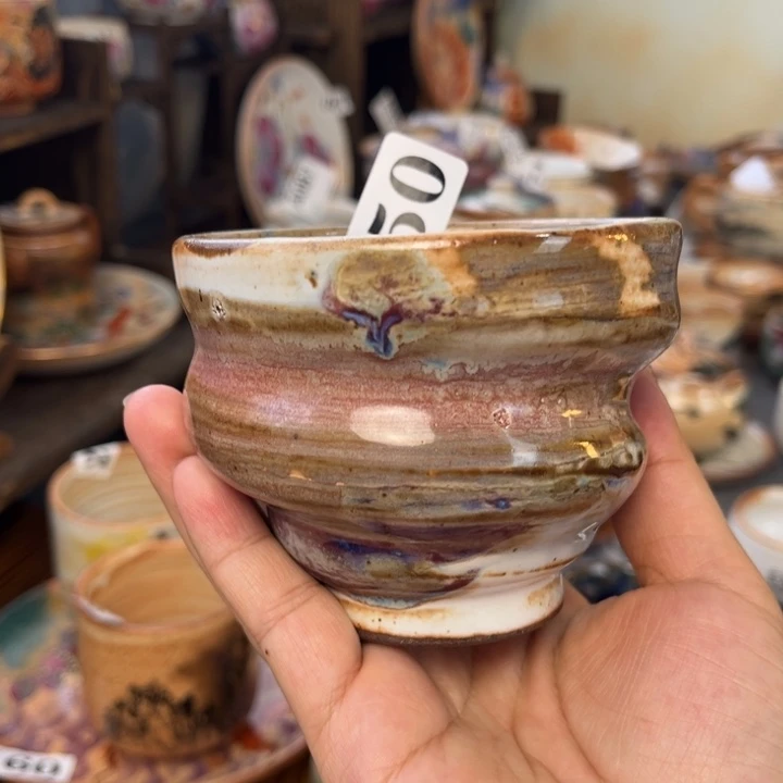 全手工柴烧志野杯350