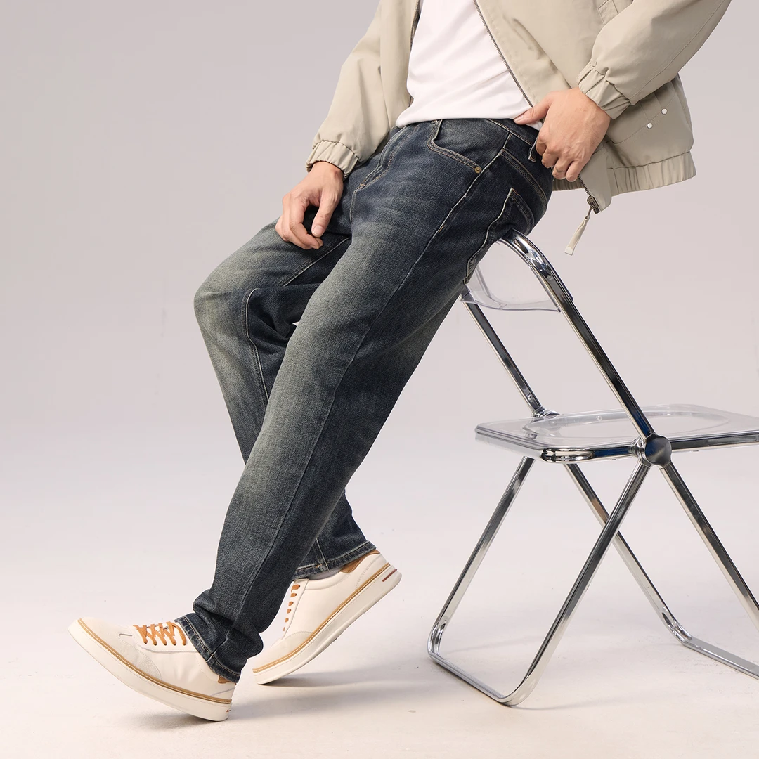 009简约风牛仔男秋冬长裤男款重卡牛仔裤水洗弹力潮流时尚
