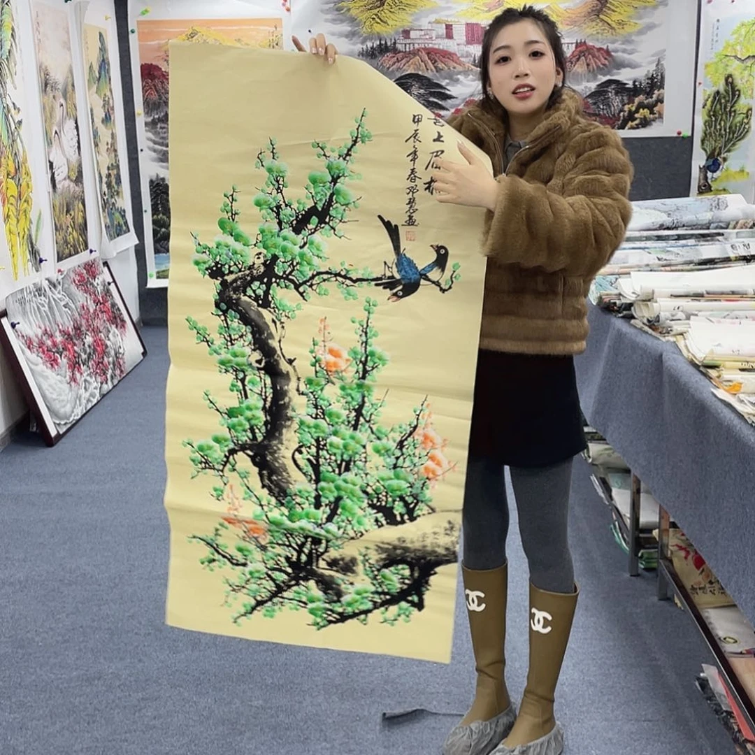 国画国画作品小姐姐放漏…