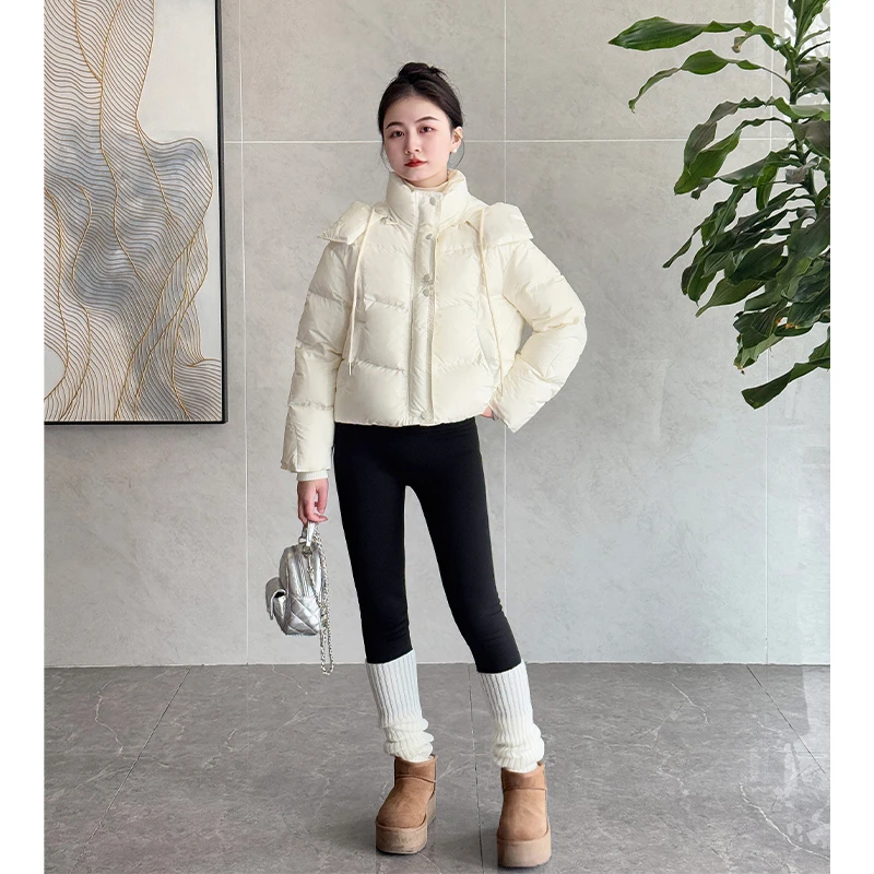 【浓情澳白】小娜椒小个子冬季加厚保暖外套设计感泡芙短款羽绒服女