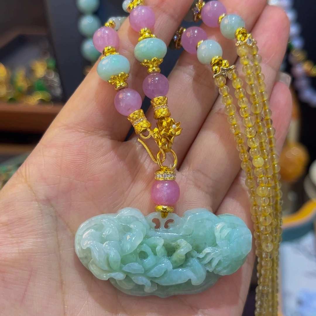 翡翠未镶嵌吊坠(赠链)朵***中蝶恋花