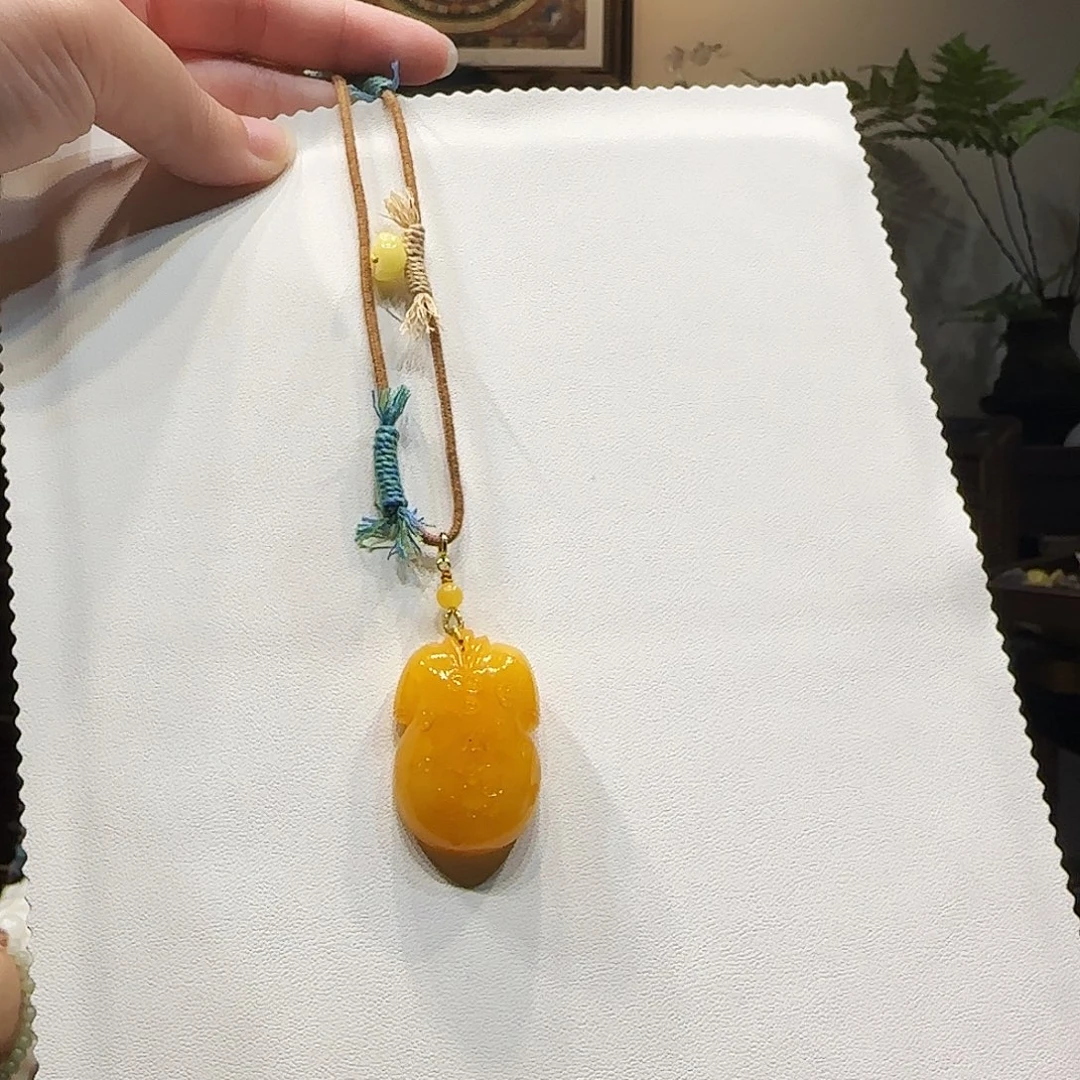 蜜蜡未镶嵌项链蜜蜡旗袍
