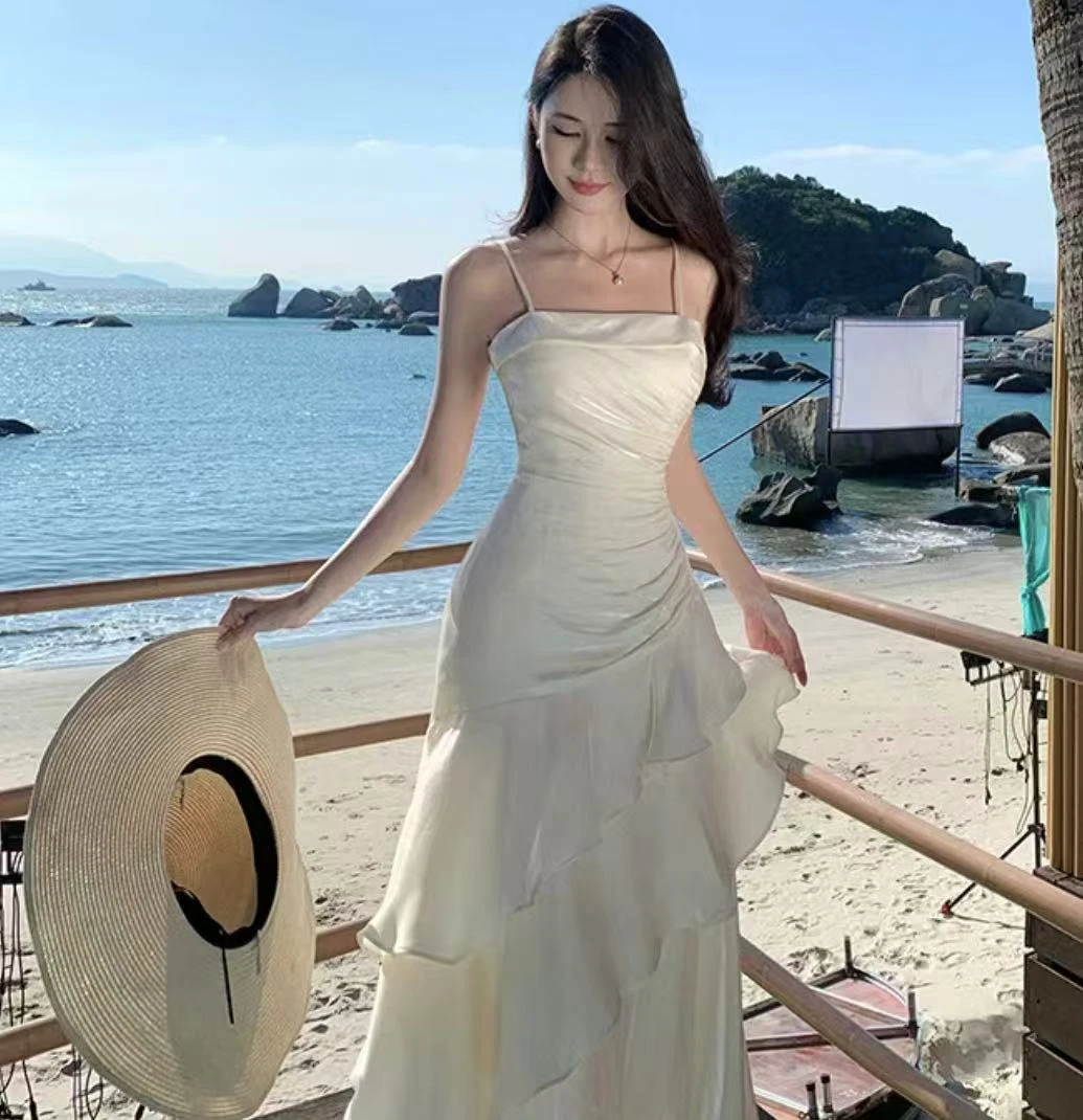 性感辣妹时尚长裙法式千金风女人味显瘦包臀显高时尚气质裙子