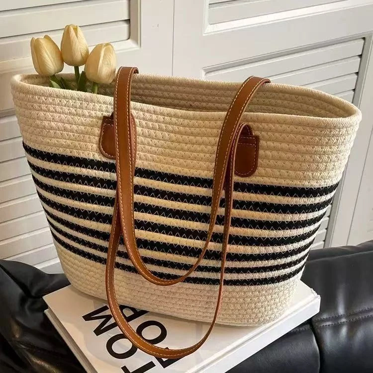 草编包包女大容量2025新款夏季百搭单肩托特包海边度假沙滩编织包