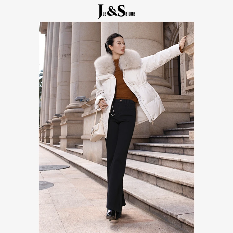 Jue&Seluona11254039杏色羽绒服