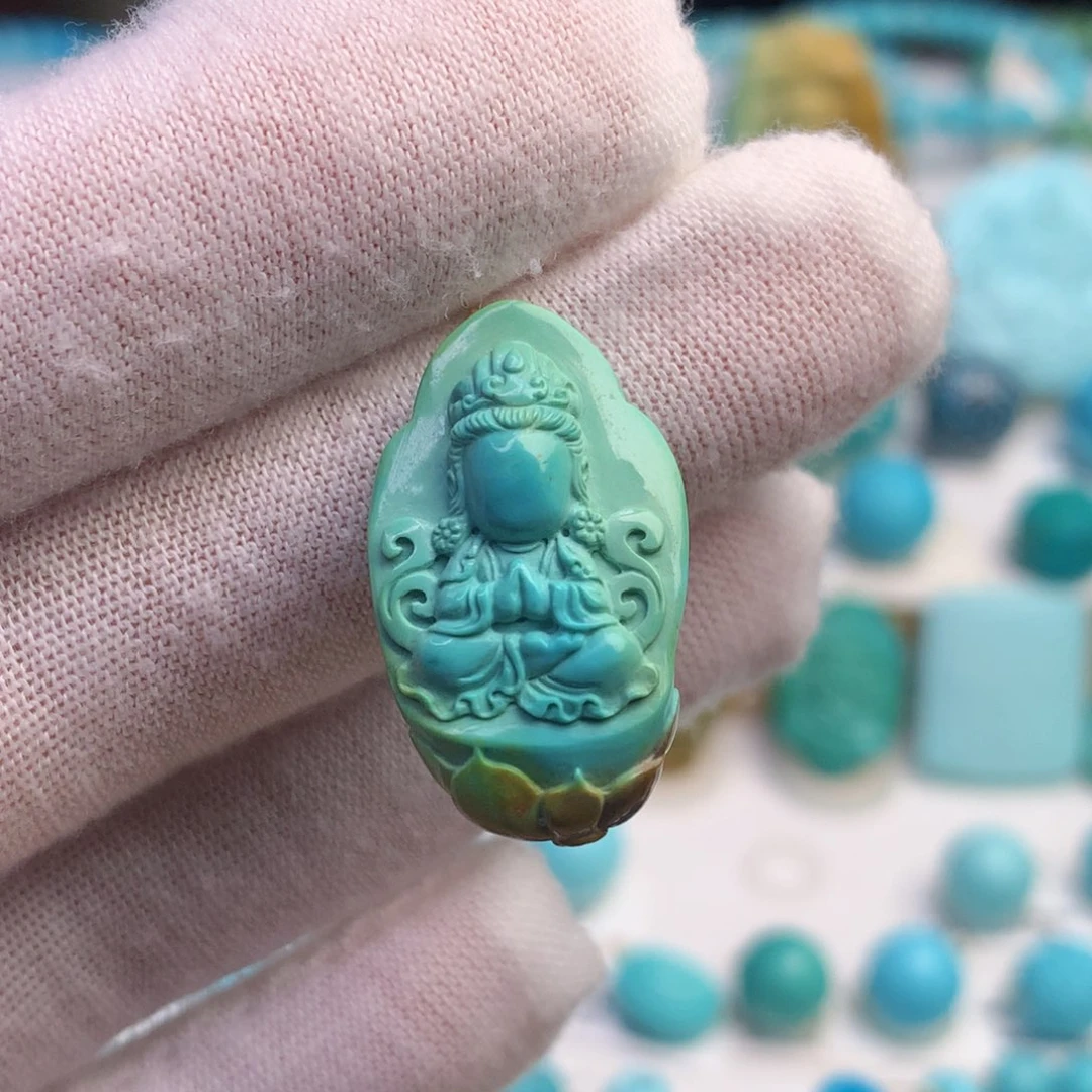 绿松石珠宝奇石未镶嵌4.44克