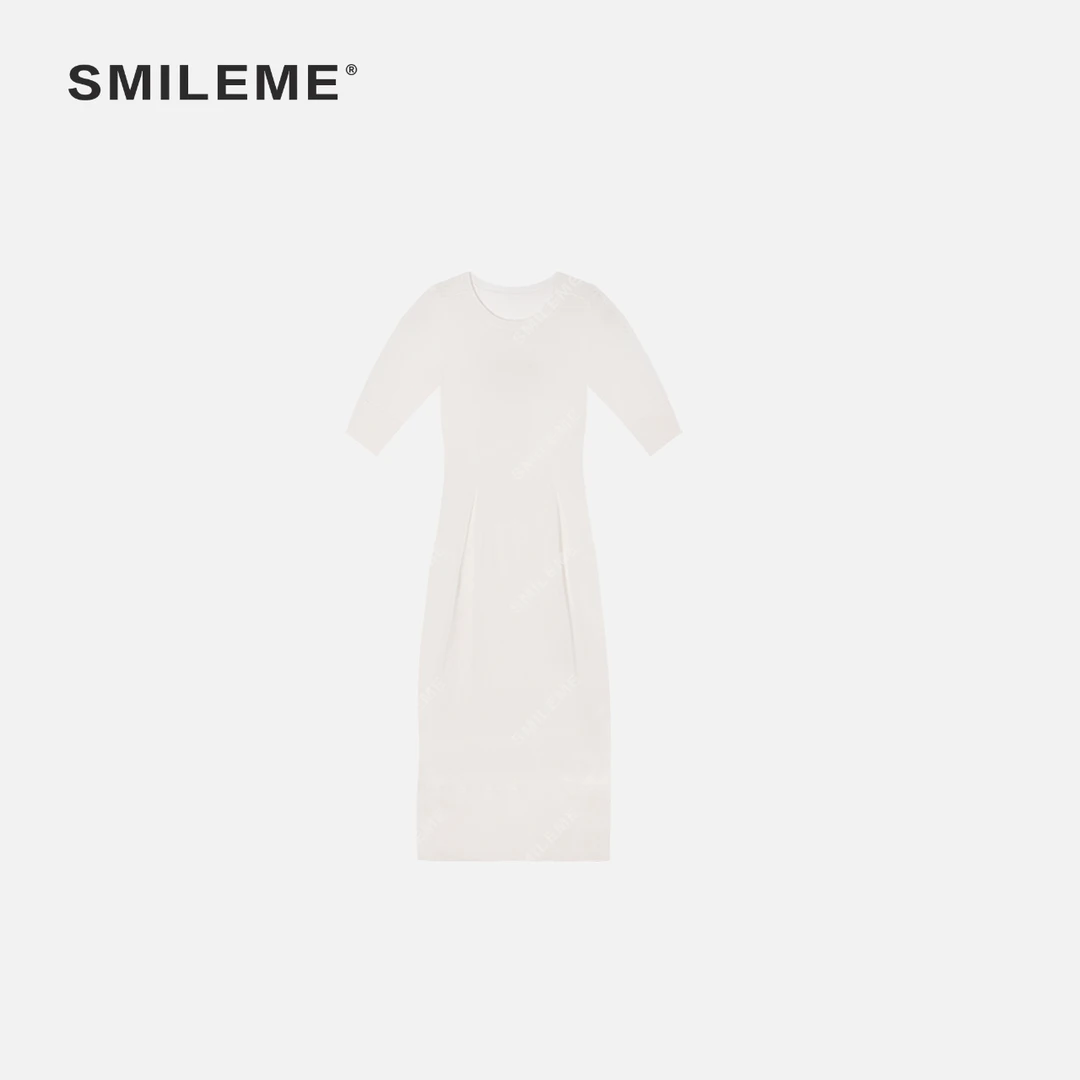 2-SMILEME【月泊绡裙】夏季穿搭‘’天丝＋三醋酸纤维‘’混纺显瘦连衣裙