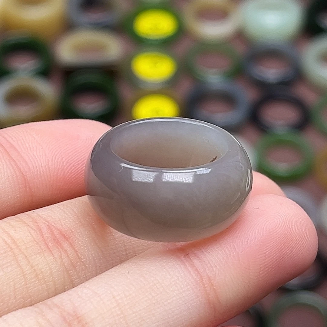 和田玉未镶嵌戒指16.2梦幻紫