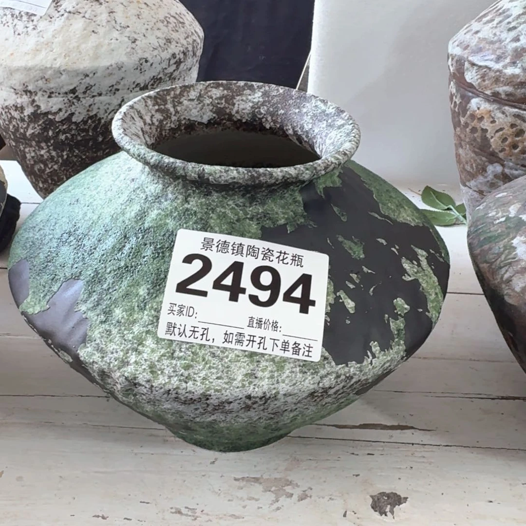 钟***情摆件景德镇高温花瓶编码2494默认无孔