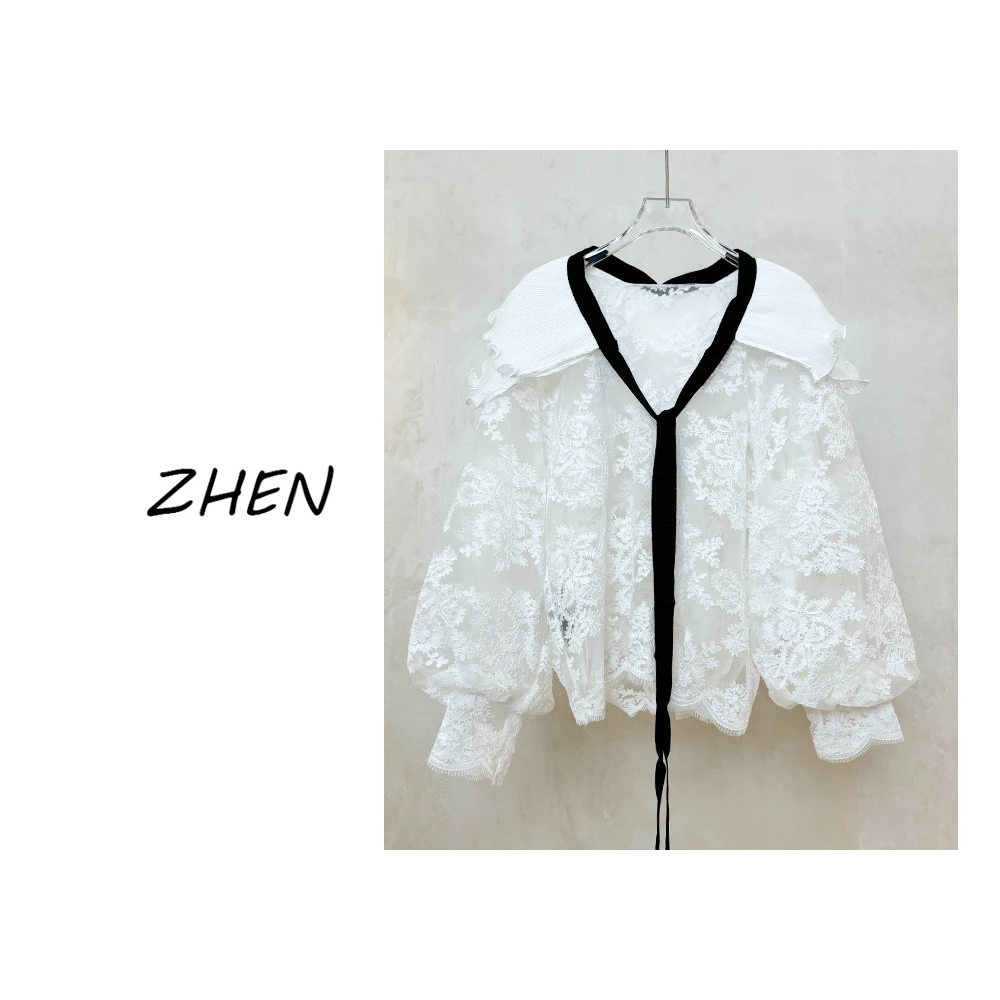 【ZHEN】25K00275 2025新款衬衫显瘦时尚百搭设计师轻奢款