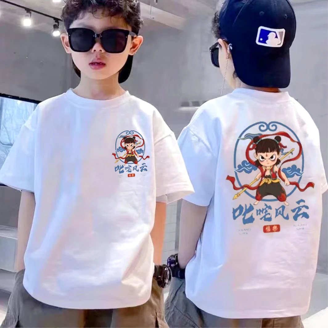 【现货】魔童哪吒~爆款早夏百搭纯棉短袖T恤6105