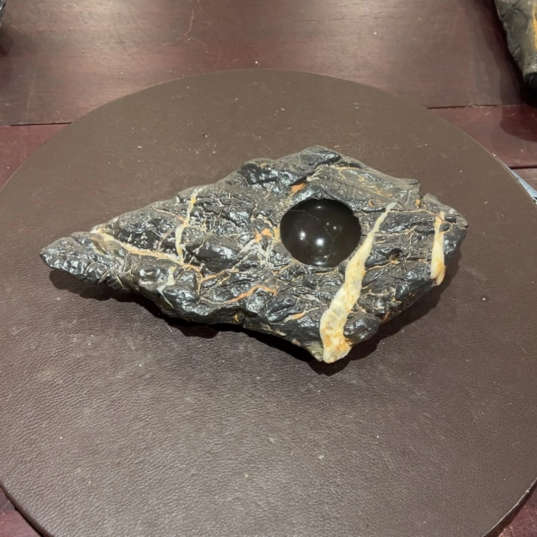 阿***狼灵璧石砚台摆件香炉烟缸小楷中楷