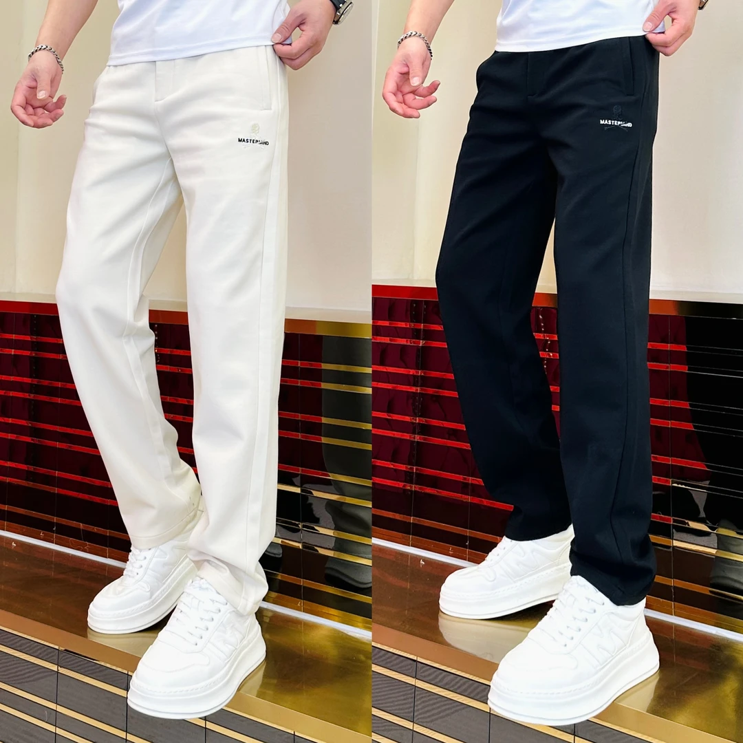 2025夏季运动休闲卫裤男潮流时尚宽松纯色直筒裤百搭弹力阔腿长裤