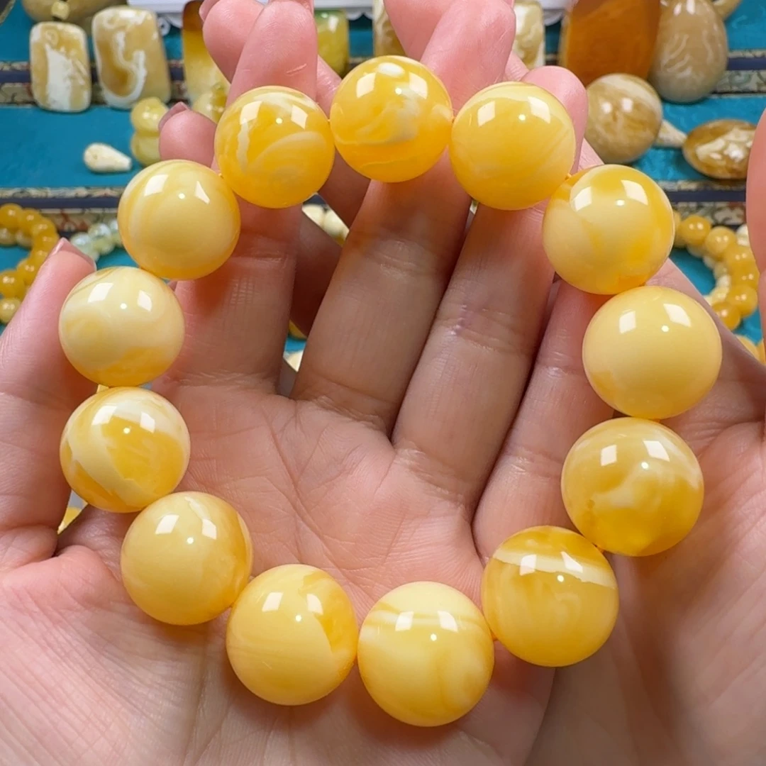 琥珀未镶嵌手链同料