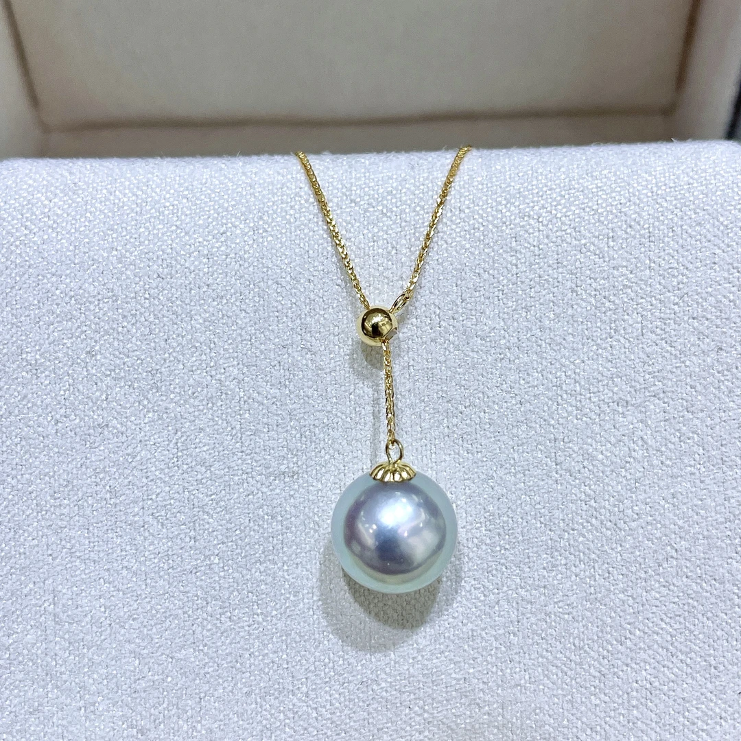 海水真多麻珍珠 18K金肖邦Y链吊坠 9-10MM P1040