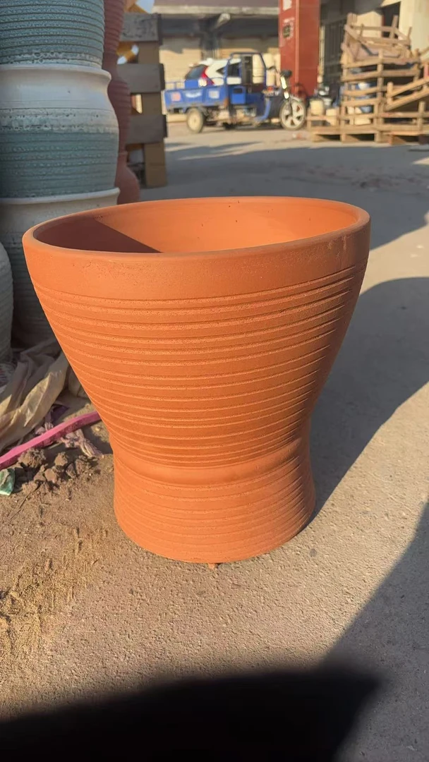 透气紫砂粗陶多肉花盆复古直桶设计适合绿植种植口