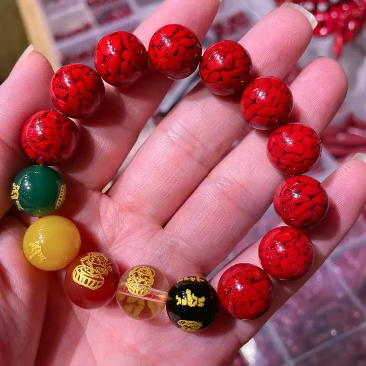 含辰砂工艺品晶体沙五路财神男女同款