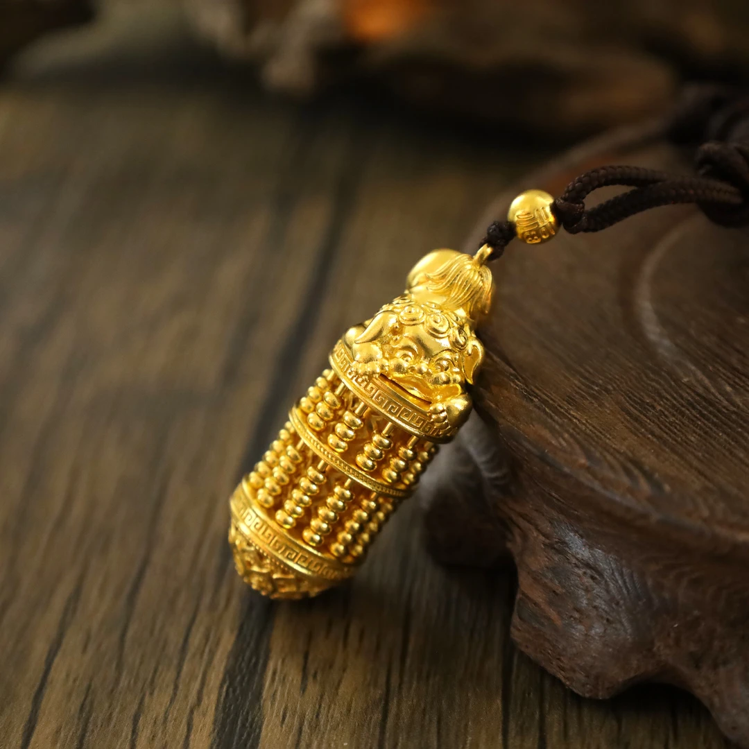 829/克【貔貅算盘】古法金黄金幼崽貔貅 足金挂坠吊坠