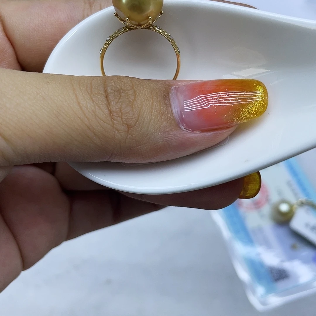海水珍珠18K金镶嵌戒圈