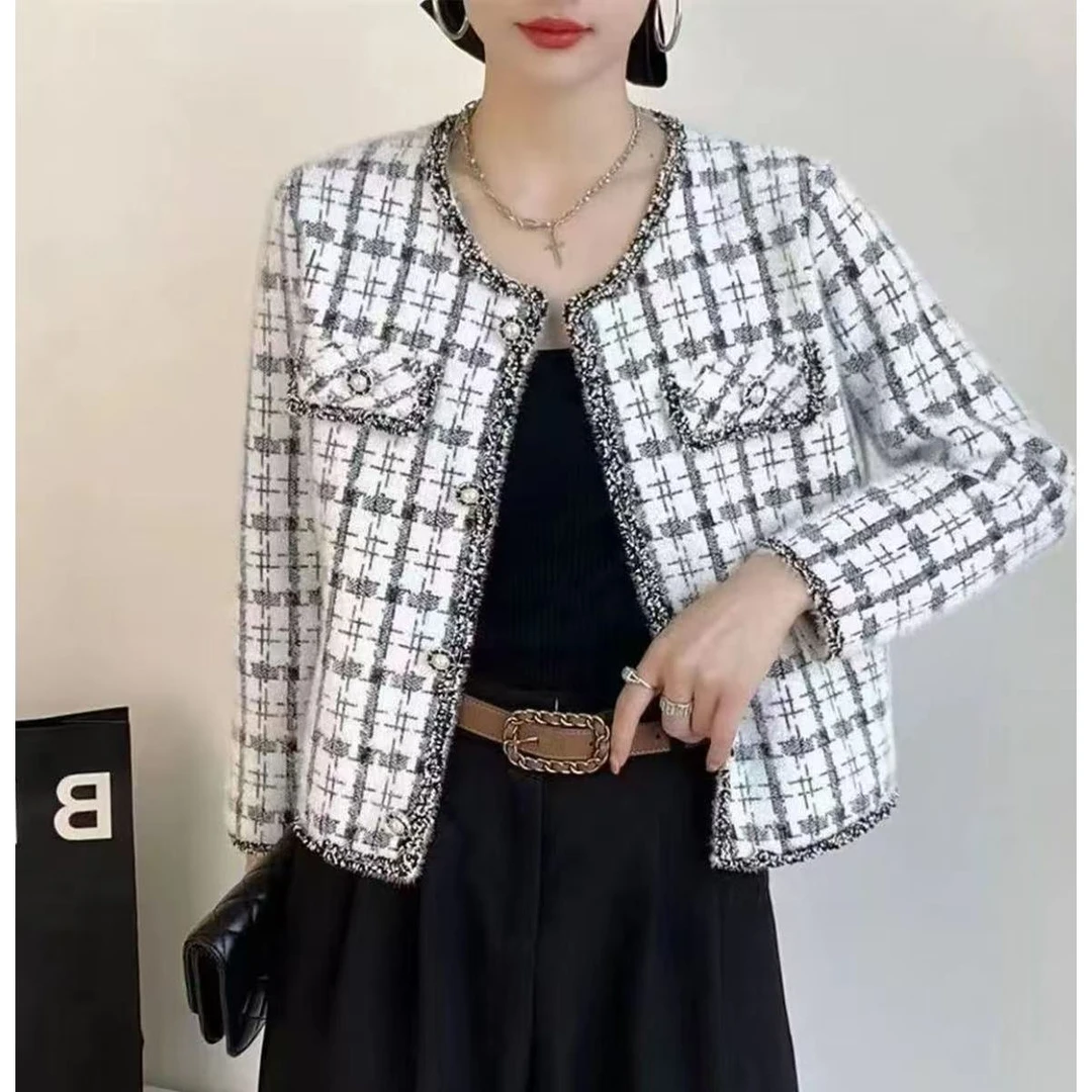 228款-爆款精致小香风宽松开衫针织外套yy