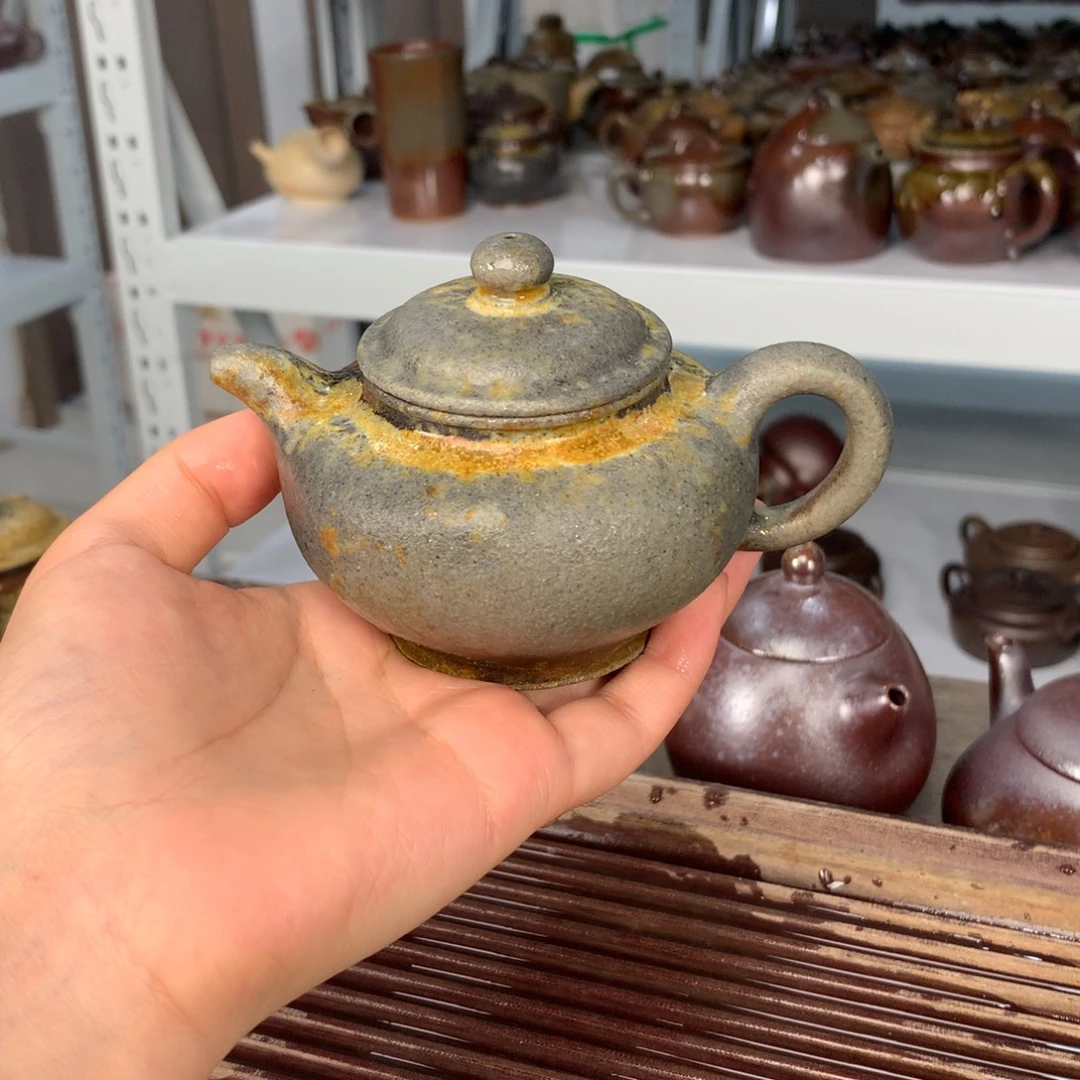 茶壶紫砂纯自然柴烧