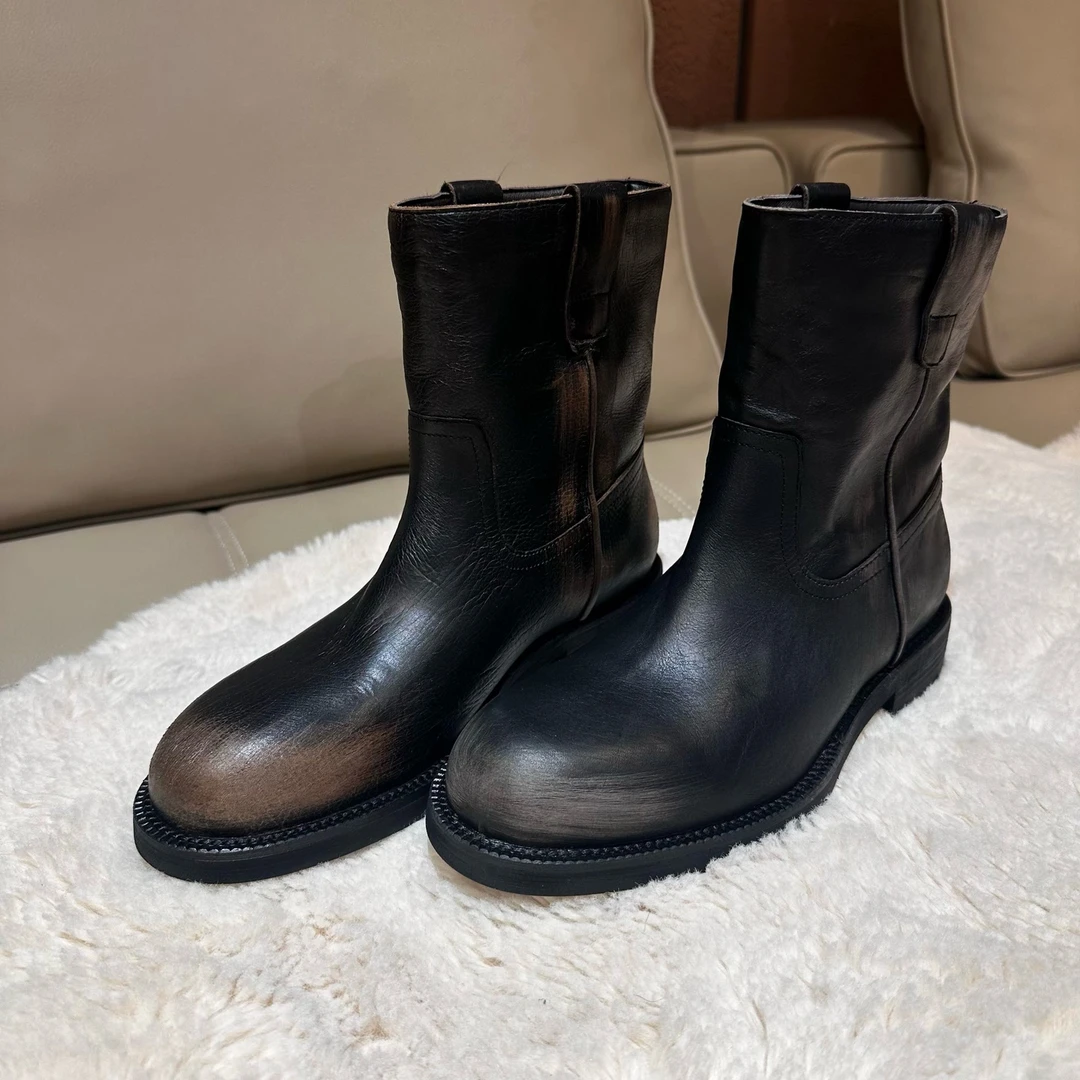 5006-5/紫藤萝25年早冬新款加绒女马丁靴短靴