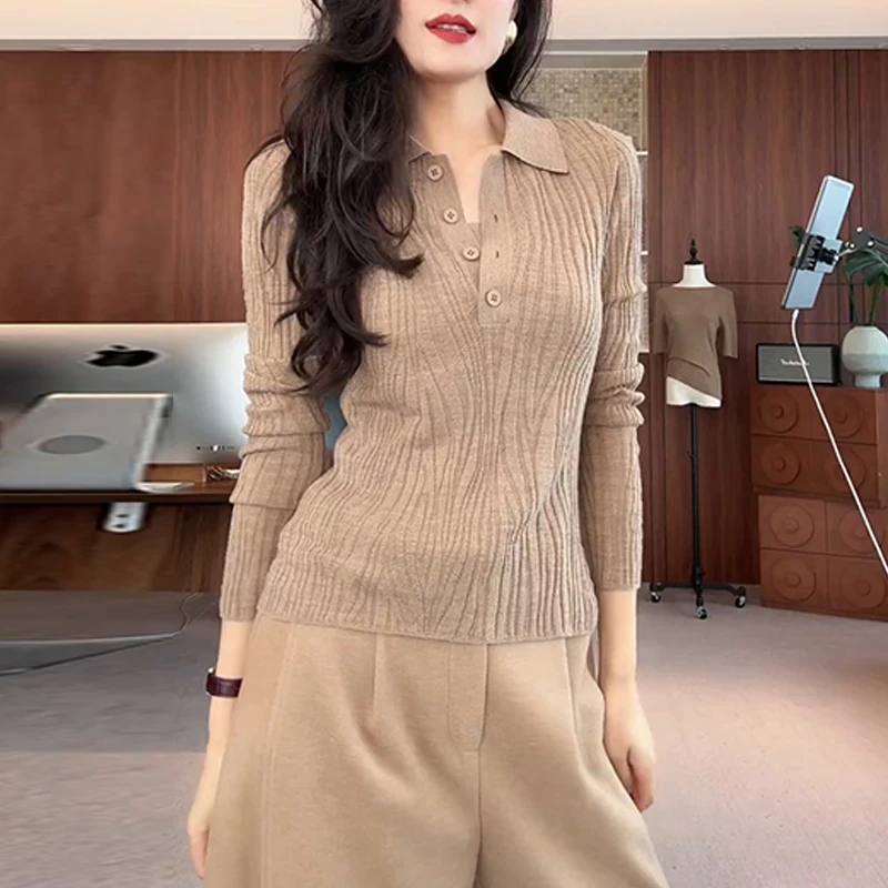 2025秋季新款设计感气质显瘦百搭针织衫女洋气减龄时尚长袖上衣
