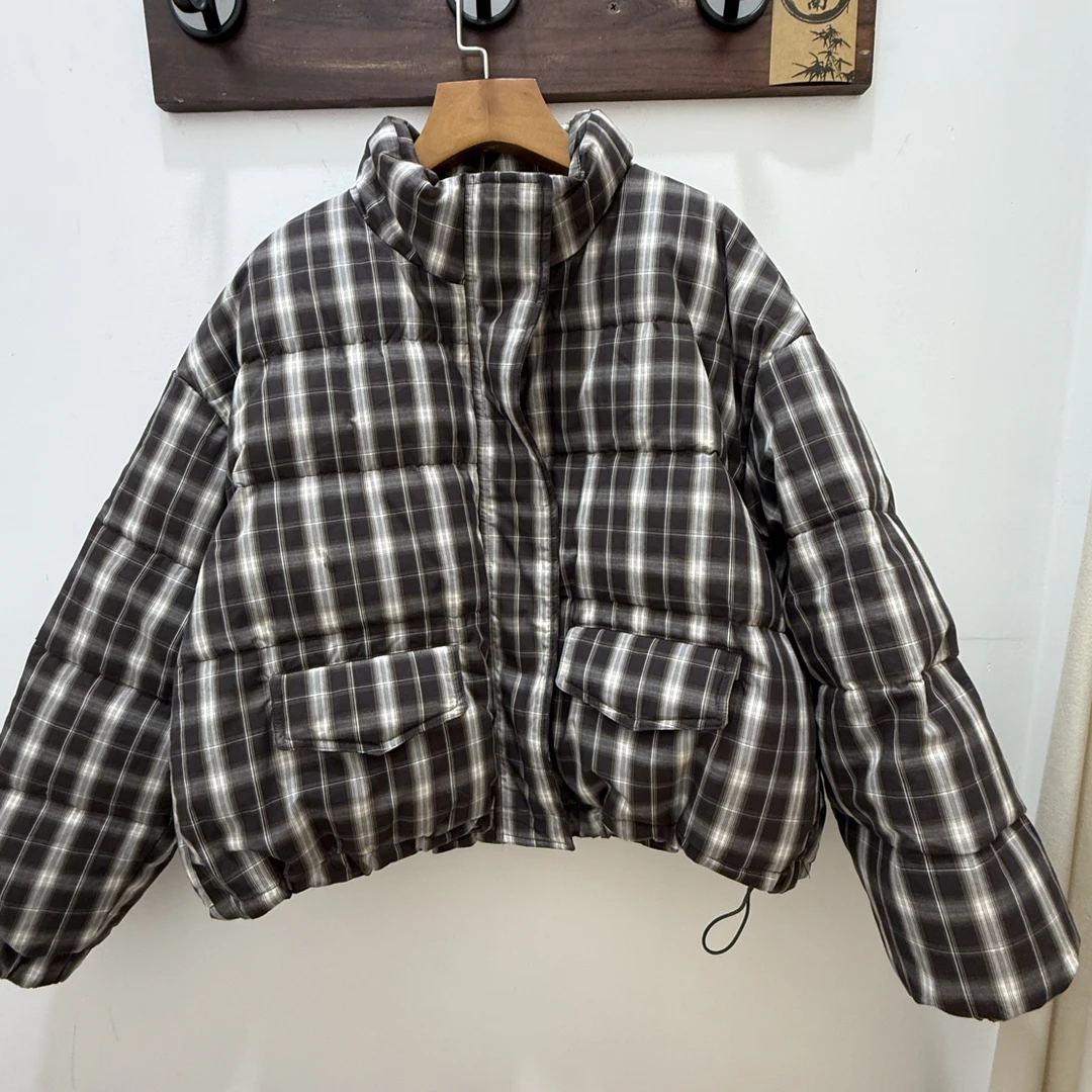 25305短款格子羽绒服