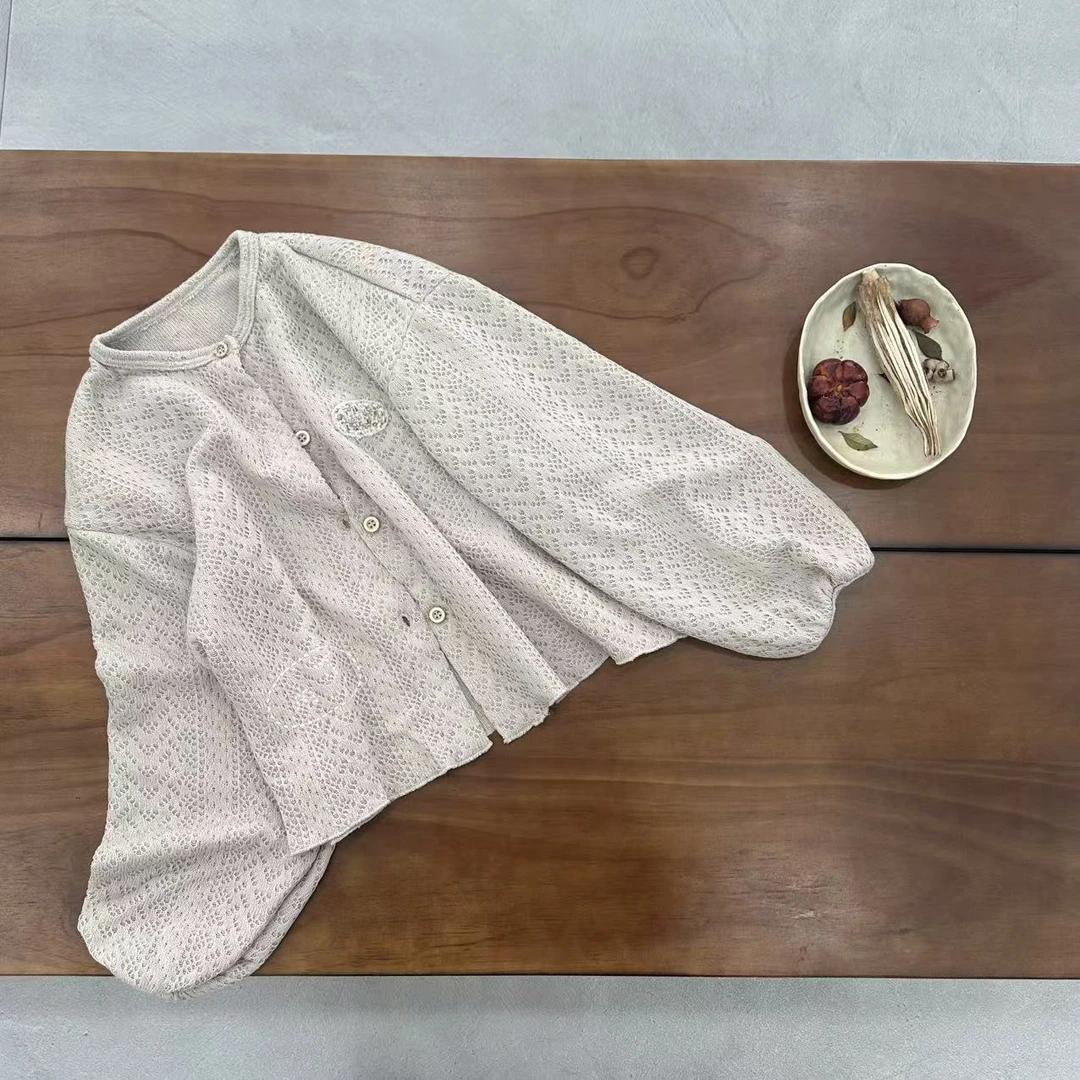 〖姐姐家〗2025春款儿童波西米亚镂空刺绣毛衣开衫96849 bt6027