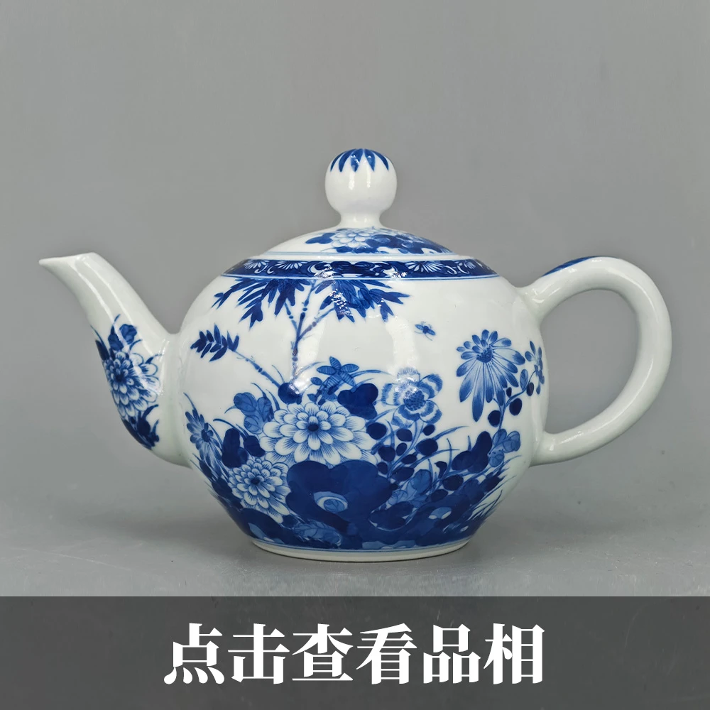 小雅青花双圈花开富贵文人壶0919-16-300