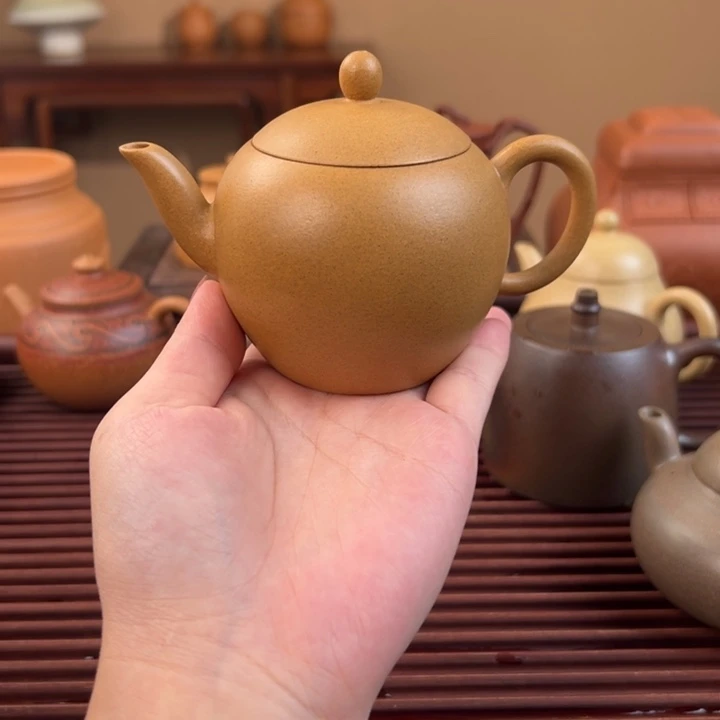 茶壶紫砂金黄段大彬鹅蛋170cc