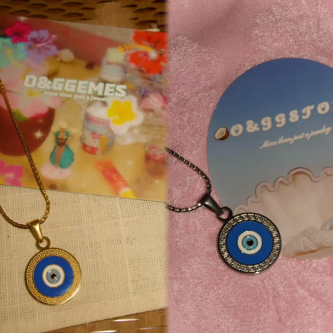 铜合金项链 OGGEMS2025新款复古男女同款恶魔之眼项链花纹款男女