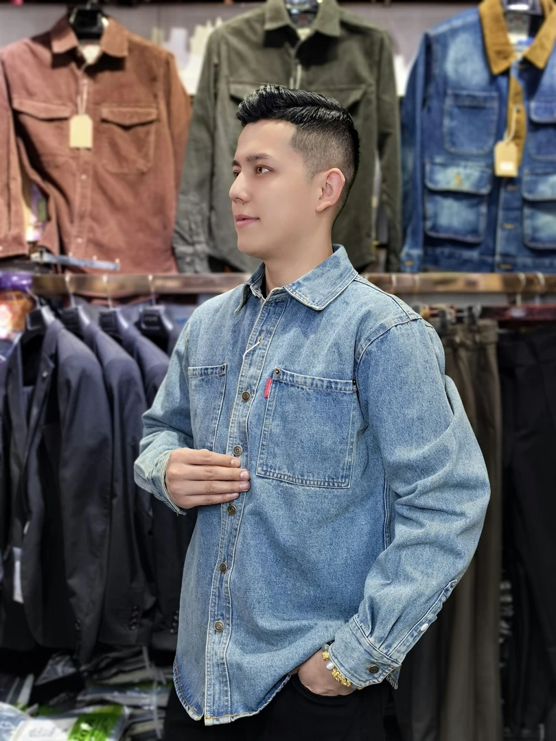 高品质潮牌牛仔衬衫男宽松大码2025春季外套日系痞帅衬衣夹克春秋