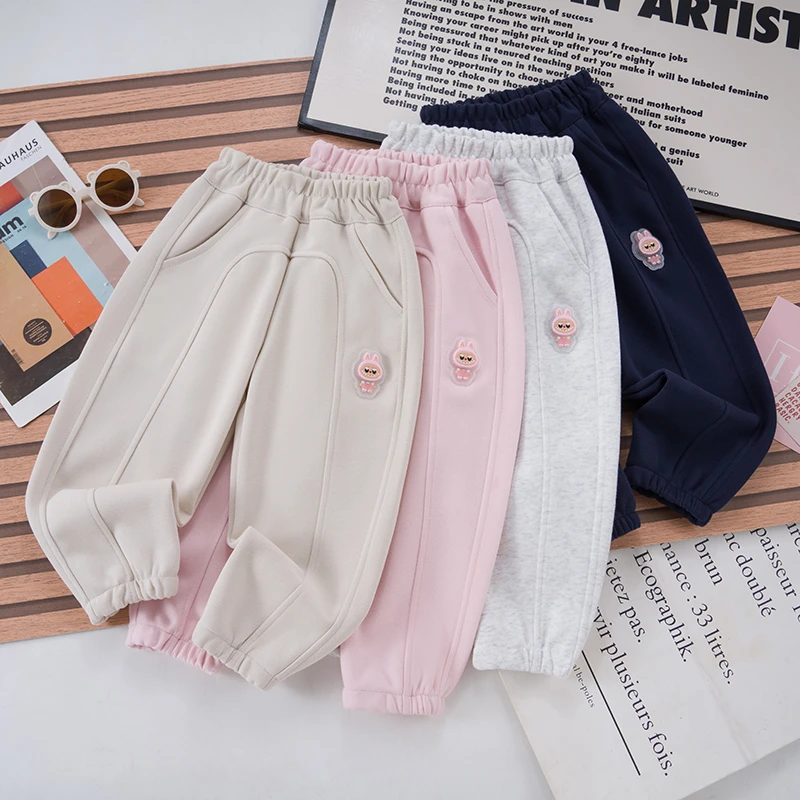 女童卫裤新款拉布布可亮灯春秋款儿童洋气时髦卫裤宝宝休闲卫裤裤