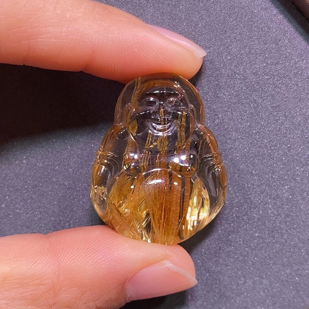 吊坠(赠链)未镶嵌水晶金钛晶吊坠