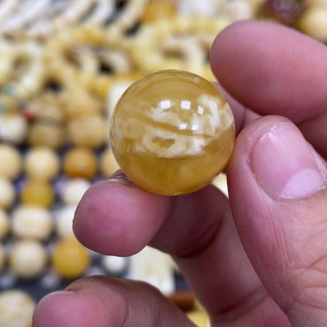 未镶嵌琥珀珠宝奇石20mm金瓷白 皮色