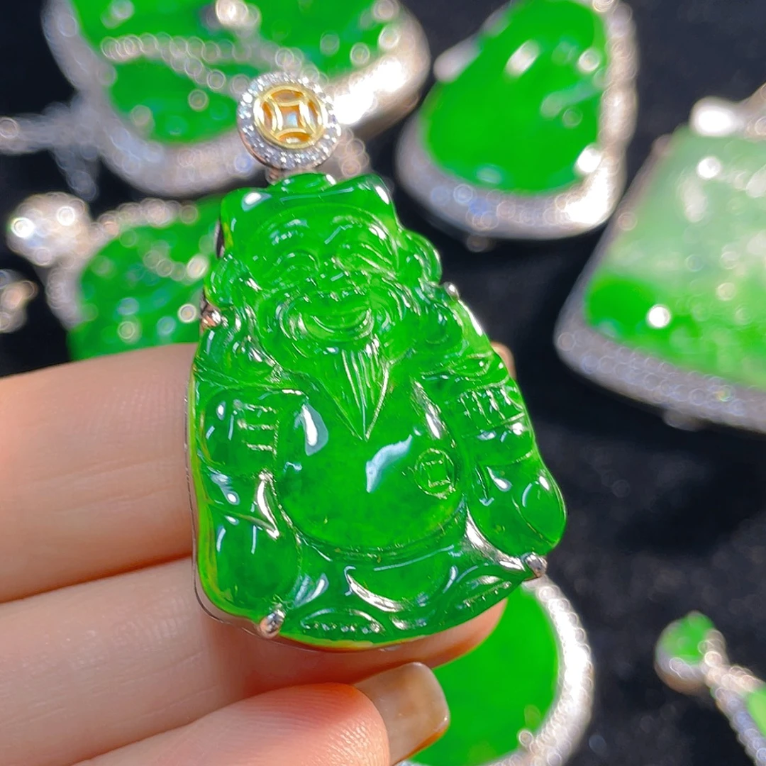 翡翠银S925镶嵌颈饰翡翠