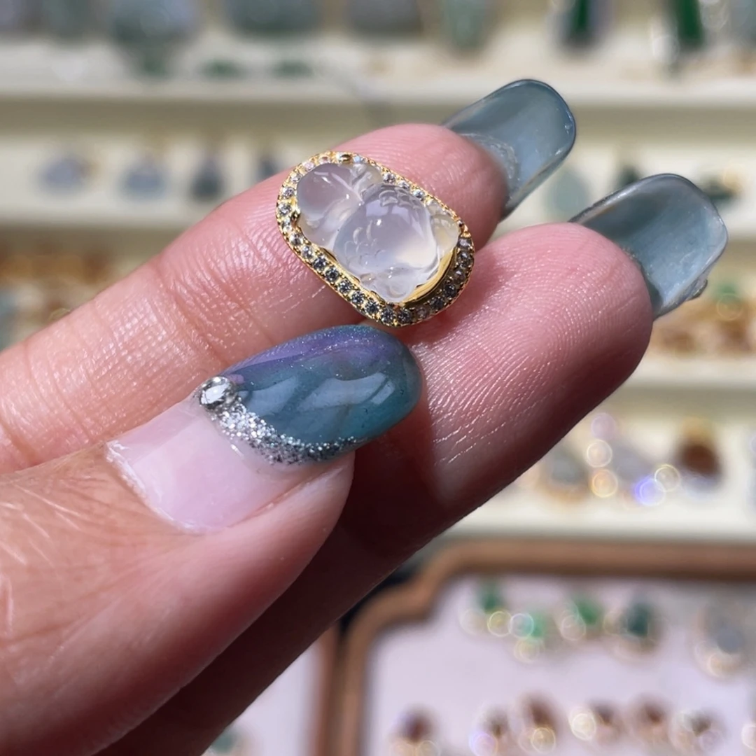 翡翠银S925镶嵌颈饰锦鲤