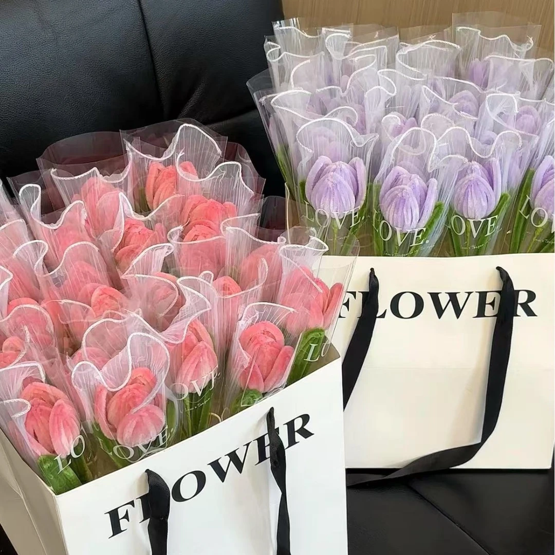 教师节扭扭棒手工花束郁金香扭扭棒仿真花生日花束生日礼物送女生