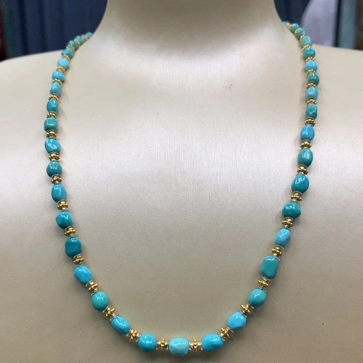 绿松石银S925镶嵌长链