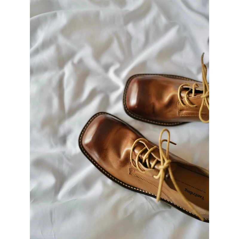 言二丁传家·方头德比鞋｜理性主义改良版 精湛手作四季小皮鞋