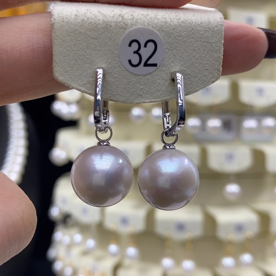 淡水珍珠耳饰银S925镶嵌