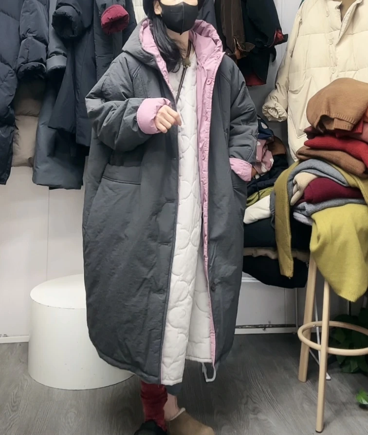 【四季青非霏】新款大码宽松时尚休闲显瘦百搭两面穿棉服89278