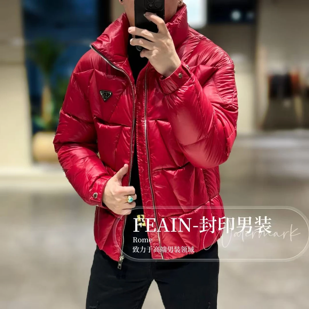 高端定制男士全手工三角设计白鸭绒羽绒服25956