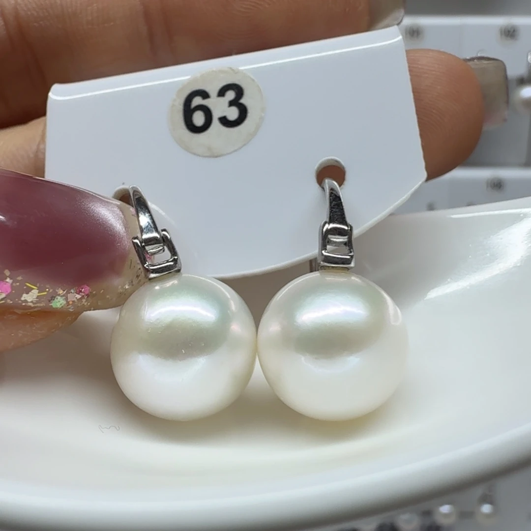 小***可耳饰银S925镶嵌淡水珍珠珍珠12.2